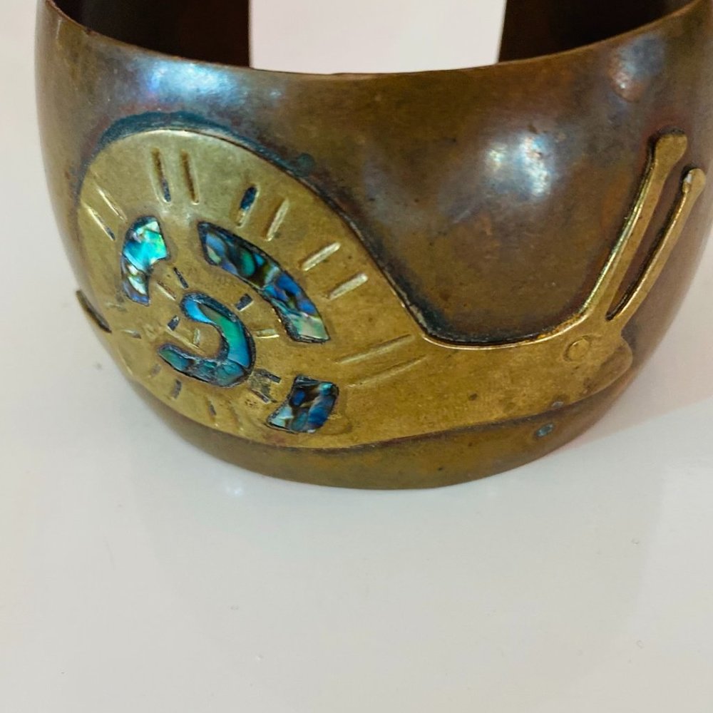 Vintage Luciano Mechoen Mexican Cuff Bras Bracelet - Picture 3 of 16